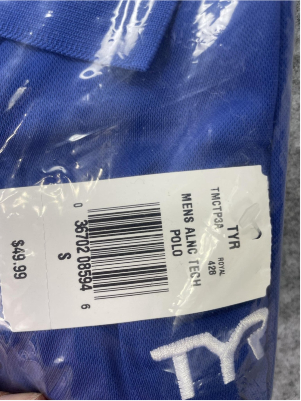 USA Water Polo Shirt Mens Small Blue TYR Tech Polo Royal Embroidered Logo - Picture 4 of 7